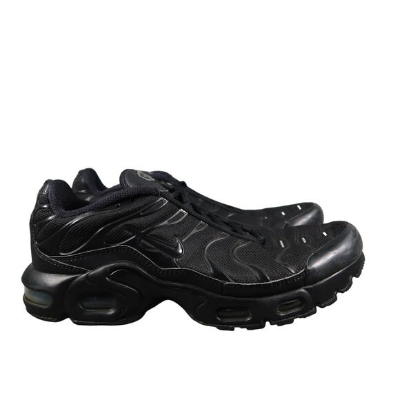 Nike Shoes Big Kids 7Y Air Max Plus Sneakers Athletic Trainer Black Breathable - Picture 1 of 13
